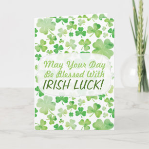 Carte motif Shamrock Jour de la Saint Patrick vert