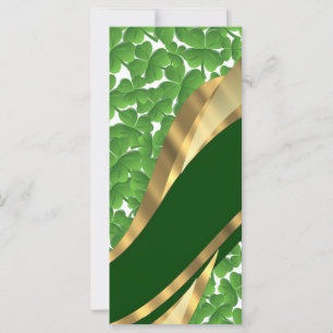 Carte Motif shamrock vert
