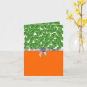 Carte Motif shamrock vert et orange (Fleur jaune)