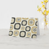 Carte Motif Sunburst Moderne du Milieu du Siècle (Fleur jaune)