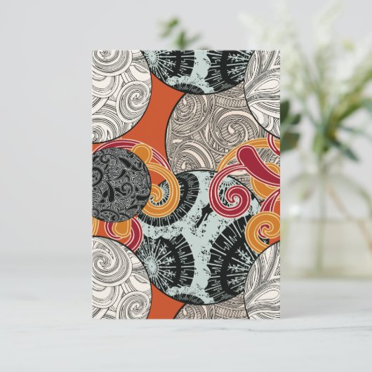 Carte Motif tourbillon rétro abstrait avec une touche ja (Debout devant)