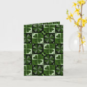 Carte Motif Trèfle à Damier (Fleur jaune)