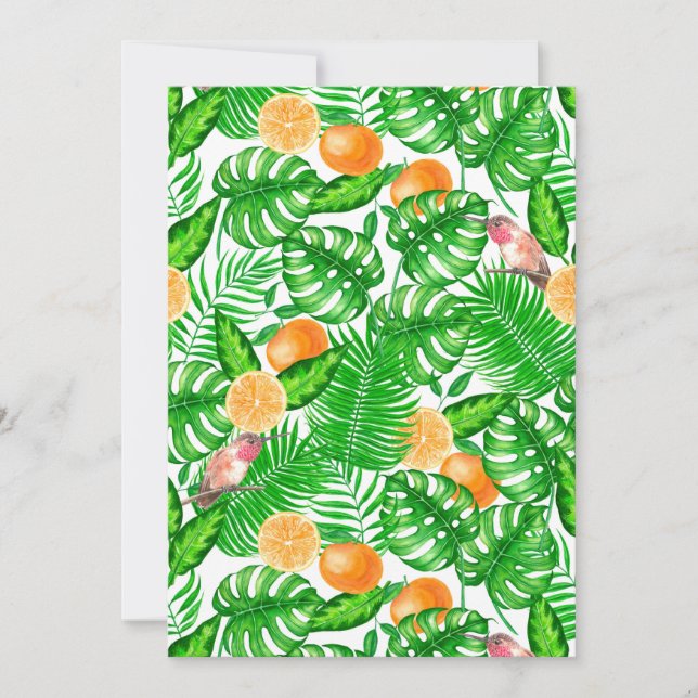 Carte Motif tropical, colibris II (Devant)