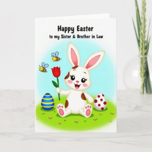 Carte motif tulipe rouge lapin