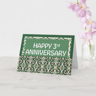 Carte Motif vert du 3e anniversaire de l'employé