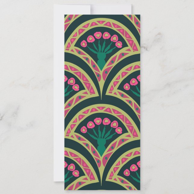 Carte motif vert en forme de coque (Devant)