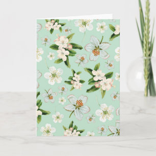 Carte Motif vintage de fleurs de printemps