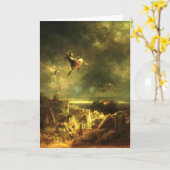 Carte Motif vintage - Marche des sorcières - Spitzweg (Fleur jaune)