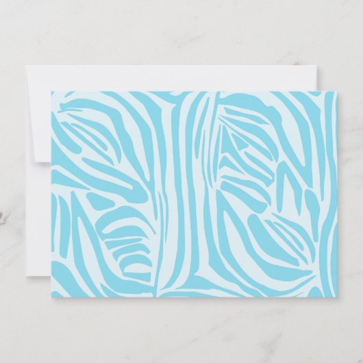 Carte Motif Zèbre Bleu (Devant)