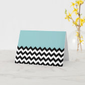 Carte Motif Zigzag noir et blanc, Chevron, Bleu (Fleur jaune)