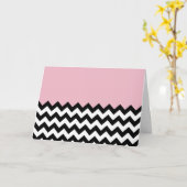 Carte Motif Zigzag noir et blanc, Chevron, rose (Fleur jaune)