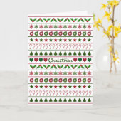 Carte Motifs de Noël Amour Motif Vert Blanc Rouge (Fleur jaune)