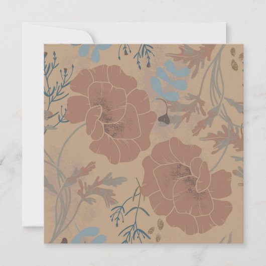 Carte Motifs des fleurs, couleur de la mousse (Devant)