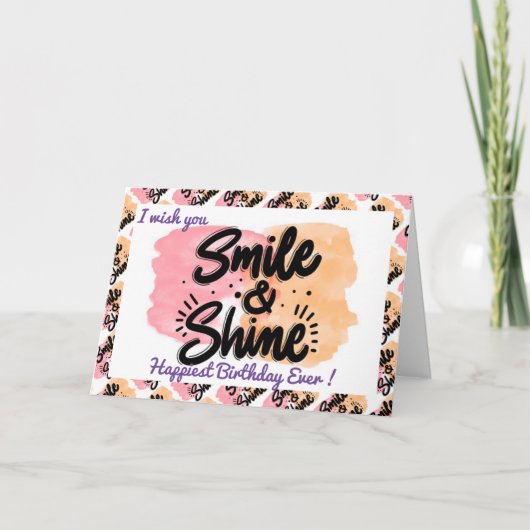 Carte Motivation anniversaire la plus heureuse (Devant)