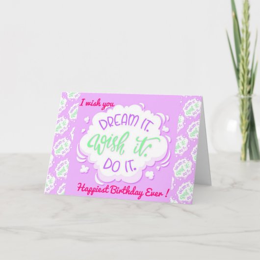 Carte Motivation d'anniversaire la plus heureuse (Devant)