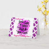 Carte Motivation d'anniversaire la plus heureuse (Fleur jaune)