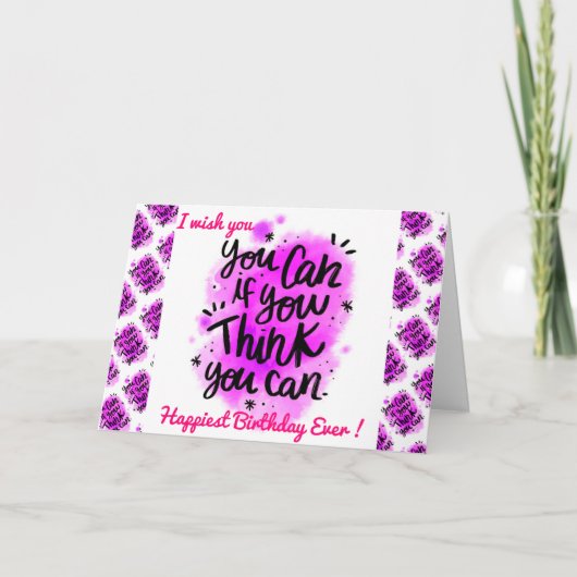 Carte Motivation d'anniversaire la plus heureuse (Devant)