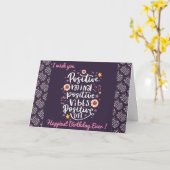 Carte Motivation d'anniversaire la plus heureuse (Fleur jaune)