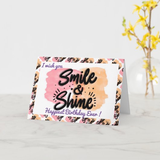 Carte Motivation d'anniversaire la plus heureuse (Fleur jaune)