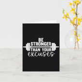 Carte Motivation Gym Être Plus Forte Que Vos Excuses (Fleur jaune)