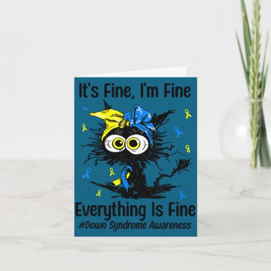 Carte Motivational down syndrome awareness cat t21 (Devant)