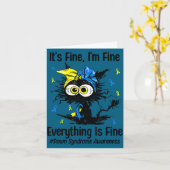 Carte Motivational down syndrome awareness cat t21 (Fleur jaune)