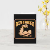 Carte Motivational Funny Gym Humour Biceps Gains Biceps (Fleur jaune)