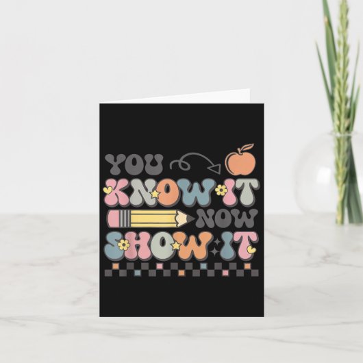 Carte Motivational State Testing Test Day You Know It No (Devant)