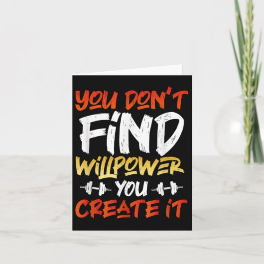 Carte Motivational Working Citation Willpower Graphique (Devant)