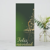 Carte Motivo navideño verde con arbol de navidad. (Debout devant)
