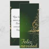 Carte Motivo navideño verde con arbol de navidad. (Devant / Derrière)