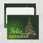 Carte Motivo navideño verde con arbol de navidad. (Devant / Derrière)