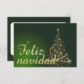 Carte Motivo navideño verde con arbol de navidad. (Devant / Derrière)