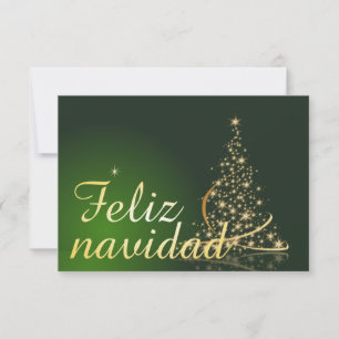 Carte Motivo navideño verde con arbol de navidad.