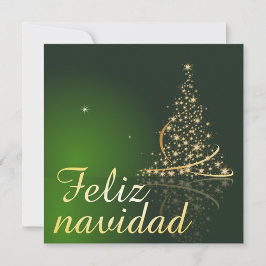 Carte Motivo navideño verde con arbol de navidad. (Devant)