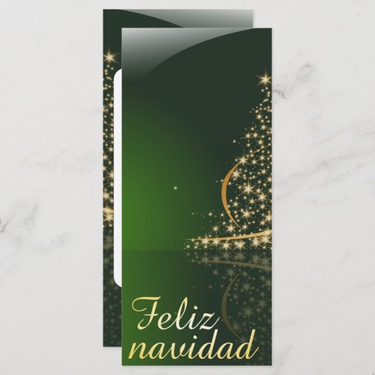 Carte Motivo navideño verde con arbol de navidad. V2,0 (Devant / Derrière)