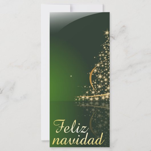 Carte Motivo navideño verde con arbol de navidad. V2,0 (Devant)