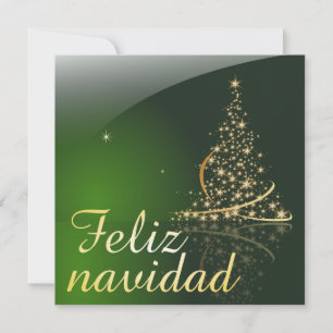 Carte Motivo navideño verde con arbol de navidad. V2,0
