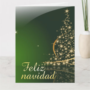Carte Motivo navideño verde con arbol de navidad. V2.0