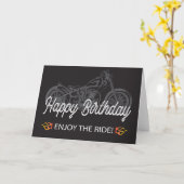 Carte Moto Anniversaire Profitez du tour (Fleur jaune)