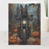 Carte Moto berger belge Halloween effroi (Devant)