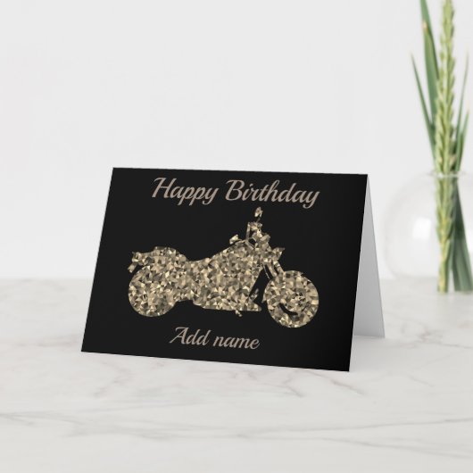 Carte moto d'anniversaire heureuse personnalisée (Devant)