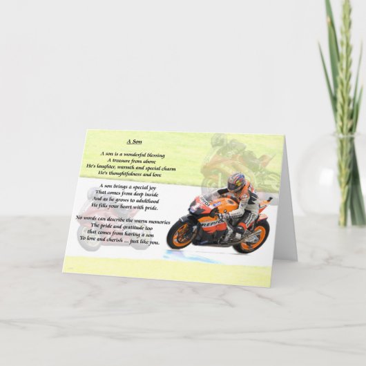 Carte Moto Design - Son poème (Devant)