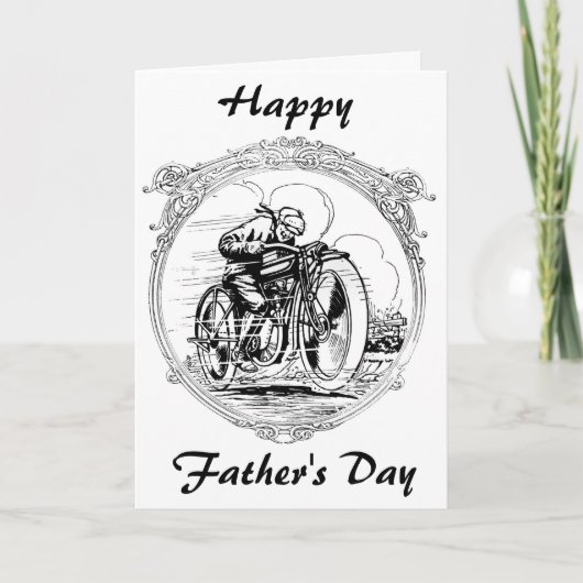 Carte Moto Fête des pères vintage (Devant)