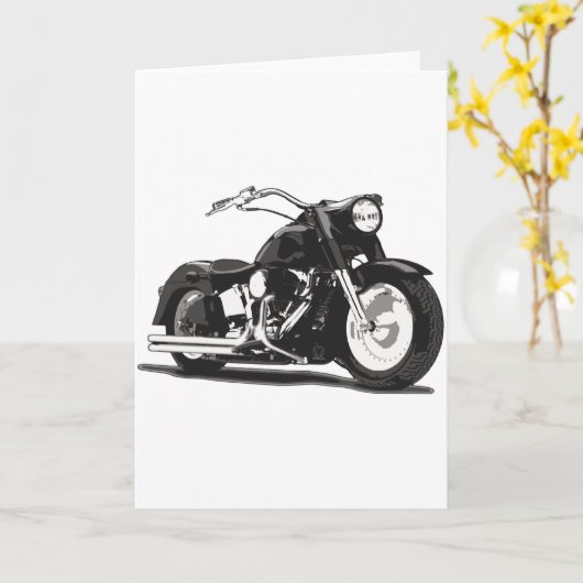 Carte Moto noir (Fleur jaune)