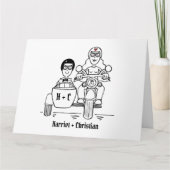 Carte Moto personnalisée + Mariage Sidecar (Devant)
