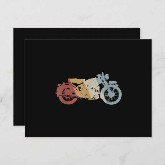Carte Moto style rétro Vintage (Devant / Derrière)