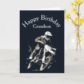 Carte Motocross Grandson Anniversaire Sport Motorcycle C (Fleur jaune)