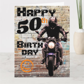 Carte Motocyclette 'Anniversaire 50 ans J'ai Toujours La