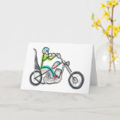 Carte Motocyclette Chopper Stickman (Fleur jaune)